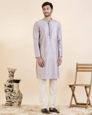 Lavender sequin kurta set 4