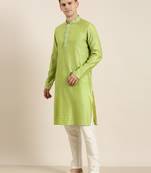 Jade green banarasi jacquard kurta set