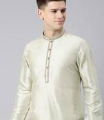 Pistachio silk embroidery kurta set