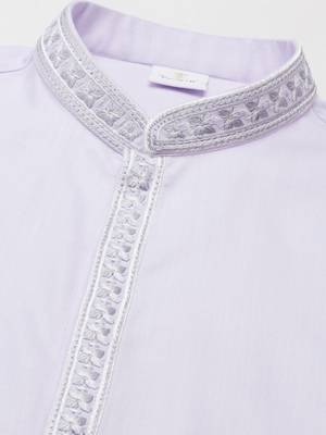 Lavender cotton embroidery kurta set 3