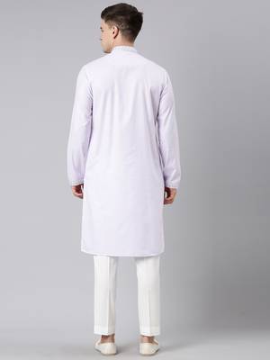 Lavender cotton embroidery kurta set 5