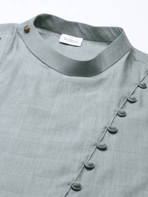 Light grey asymmetrical kurta set 2