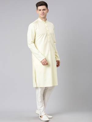 Lemon cotton dori embroidery kurta set 5