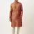 Rust brown jacquard embroidered kurta set