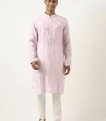 Lavender embroidered kurta set