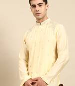 Lemon embroidered kurta set