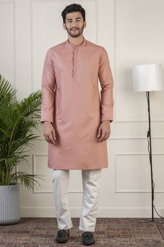 Dark pink fine cotton kurta set