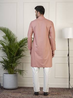Dark pink fine cotton kurta set 2