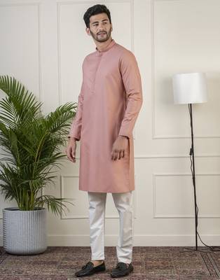 Dark pink fine cotton kurta set 3