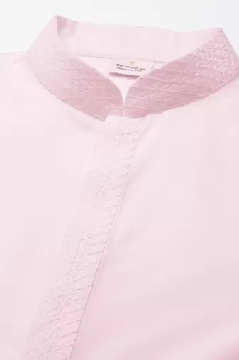 Light pink fine cotton kurta set