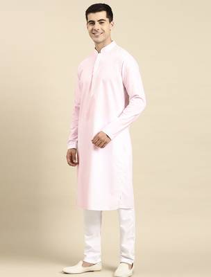 Light pink fine cotton kurta set 3