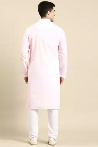 Light pink fine cotton kurta set