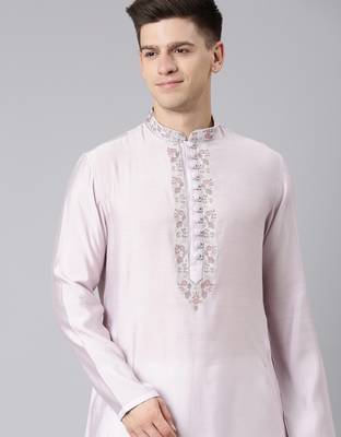 Lavender embroidered kurta set 1