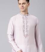 Lavender embroidered kurta set