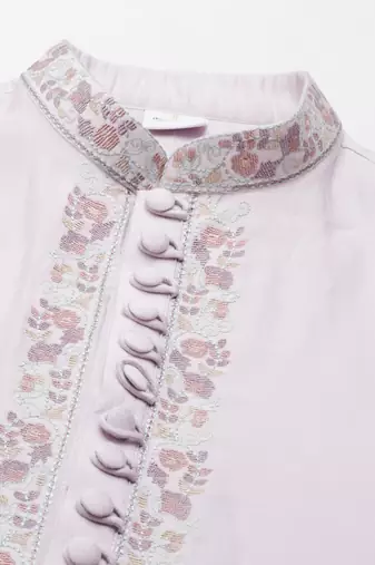 Lavender embroidered kurta set