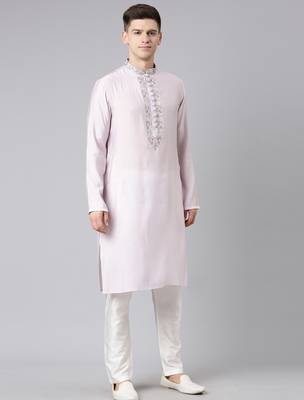 Lavender embroidered kurta set 5
