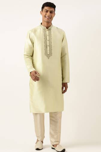 Pistachio embroidery kurta set