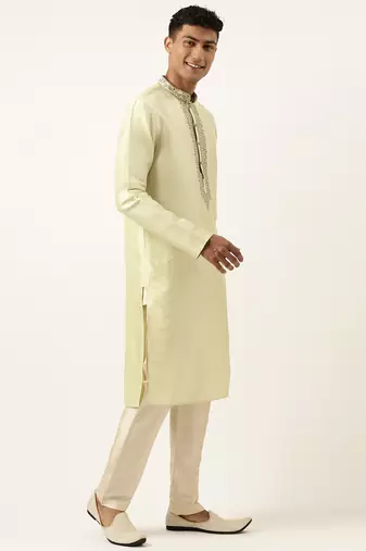 Pistachio embroidery kurta set