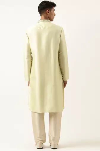 Pistachio embroidery kurta set