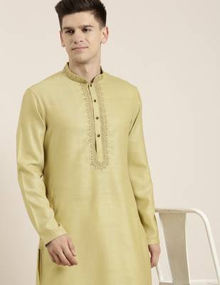 Begish green cotton dori embroidered kurta 2
