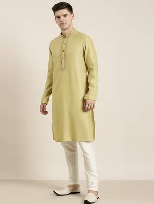 Begish green cotton dori embroidered kurta 4