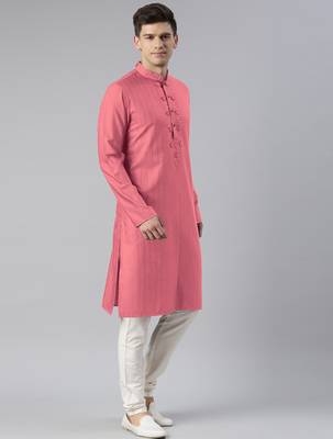 Onion pink embroidered kurta set 4