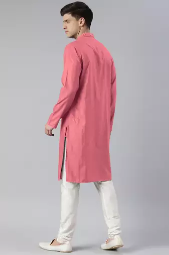 Onion pink embroidered kurta set
