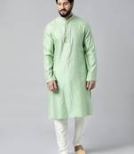 Light green embroidered kurta set