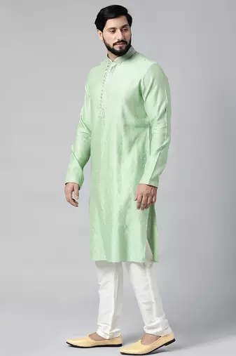 Light green embroidered kurta set