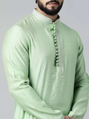 Light green embroidered kurta set 5