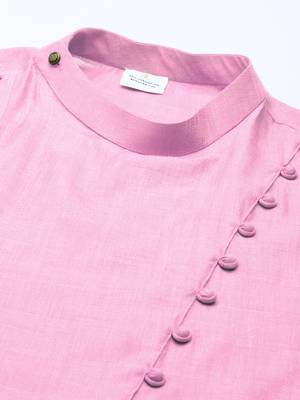 Light pink asymmetrical kurta set 2