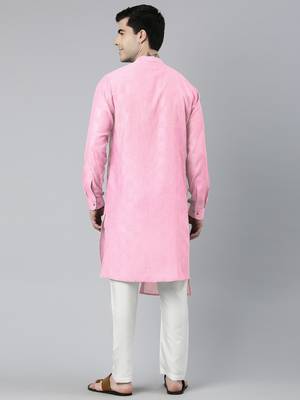 Light pink asymmetrical kurta set 5