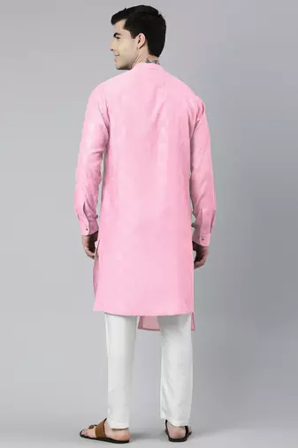 Light pink asymmetrical kurta set