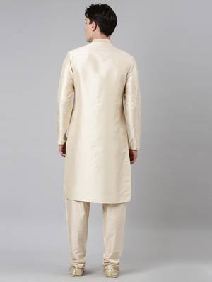 Light gold embroidery kurta set 5