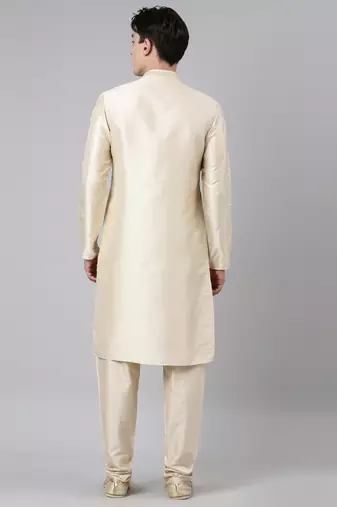 Light gold embroidery kurta set