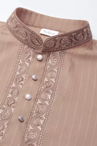 Sepia embroidered kurta set