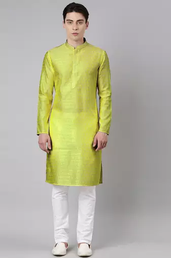 Jade green banarasi jacquard kurta set