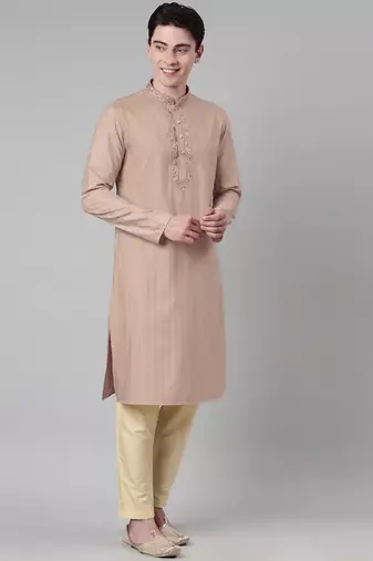 Sepia embroidered kurta set