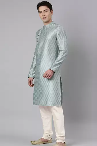 Aqua angrakha kurta set