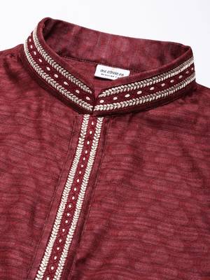 Maroon cotton printed kurta set 2