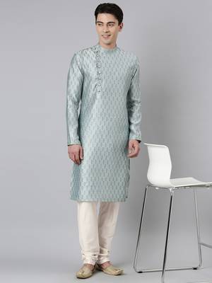Aqua angrakha kurta set 5