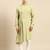 Pistachio side placket asymetrical drape kurta set