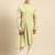 Pistachio side placket asymetrical drape kurta set