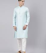 Sky blue chanderi kurta set