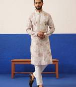 Floral embroidered ceremonial kurta set