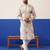 Floral embroidered ceremonial kurta set
