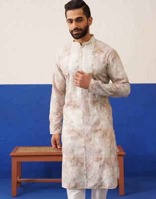 Floral embroidered ceremonial kurta set 3