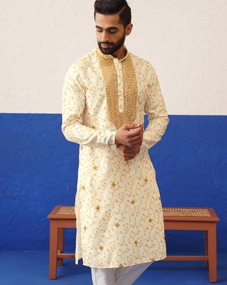 Tie dye printed embroidered kurta set 2