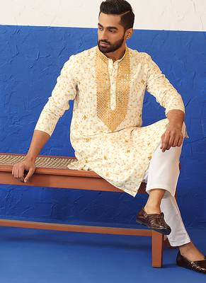 Tie dye printed embroidered kurta set 5