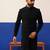 Jiggar thakkar in plain simmer black kurta set